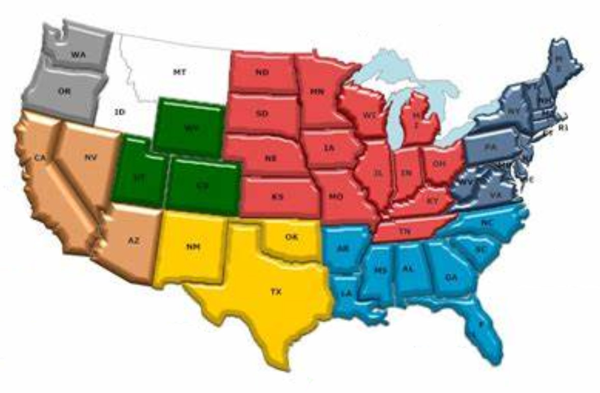 Fleet Locate satellite GPS tracking system interface showing real-time CR Transport truck locations across USA with blue markers on interactive map for cargo monitoring and shipment visibility